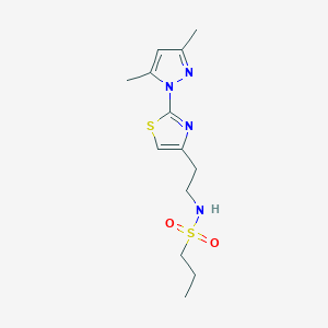 N-(2-(2-(3,5-dimethyl-1H-pyrazol-1-yl)thiazol-4-yl)ethyl)propane-1-sulfonamide