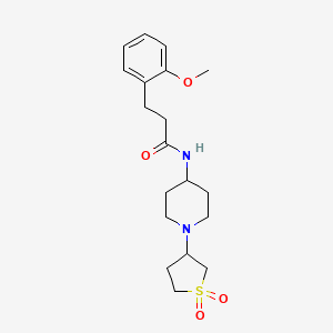 molecular formula C19H28N2O4S B2548202 N-(1-(1,1-二氧化四氢噻吩-3-基)哌啶-4-基)-3-(2-甲氧基苯基)丙酰胺 CAS No. 2034308-11-5