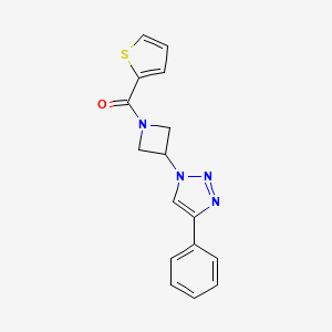 molecular formula C16H14N4OS B2548211 (3-(4-苯基-1H-1,2,3-三唑-1-基)氮杂环丁烷-1-基)(噻吩-2-基)甲酮 CAS No. 2034265-10-4