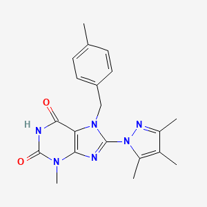 3-Methyl-7-[(4-methylphenyl)methyl]-8-(3,4,5-trimethylpyrazolyl)-1,3,7-trihydr opurine-2,6-dione