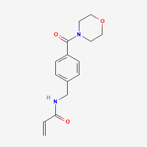 molecular formula C15H18N2O3 B2548224 N-[[4-(Morpholine-4-carbonyl)phenyl]methyl]prop-2-enamide CAS No. 2190254-96-5