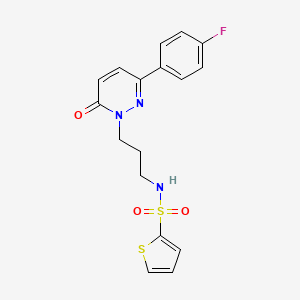 molecular formula C17H16FN3O3S2 B2548235 N-(3-(3-(4-fluorophenyl)-6-oxopyridazin-1(6H)-yl)propyl)thiophene-2-sulfonamide CAS No. 1021075-83-1