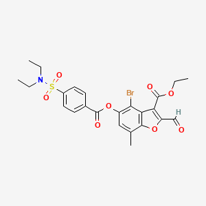 molecular formula C24H24BrNO8S B2548243 Ethyl 4-bromo-5-[4-(diethylsulfamoyl)benzoyl]oxy-2-formyl-7-methyl-1-benzofuran-3-carboxylate CAS No. 391219-76-4