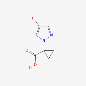 molecular formula C7H7FN2O2 B2548245 1-(4-Fluoro-1H-pyrazol-1-yl)cyclopropanecarboxylic acid CAS No. 1469286-19-8