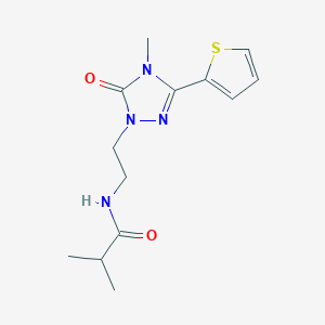 molecular formula C13H18N4O2S B2548247 N-(2-(4-methyl-5-oxo-3-(thiophen-2-yl)-4,5-dihydro-1H-1,2,4-triazol-1-yl)ethyl)isobutyramide CAS No. 1211214-23-1
