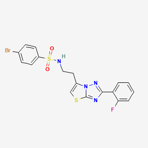 molecular formula C18H14BrFN4O2S2 B2548249 4-溴-N-(2-(2-(2-氟苯基)噻唑并[3,2-b][1,2,4]三唑-6-基)乙基)苯磺酰胺 CAS No. 946306-36-1