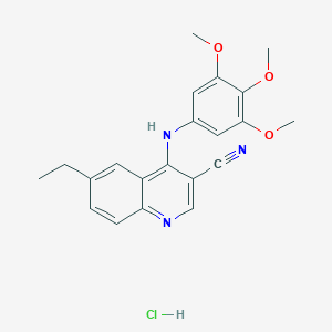 6-Ethyl-4-((3,4,5-trimethoxyphenyl)amino)quinoline-3-carbonitrile hydrochloride
