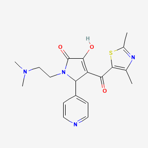 molecular formula C19H22N4O3S B2548264 1-(2-(dimethylamino)ethyl)-4-(2,4-dimethylthiazole-5-carbonyl)-3-hydroxy-5-(pyridin-4-yl)-1H-pyrrol-2(5H)-one CAS No. 627817-61-2