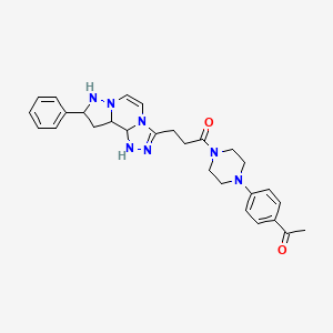 1-[4-(4-Acetylphenyl)piperazin-1-yl]-3-{11-phenyl-3,4,6,9,10-pentaazatricyclo[7.3.0.0^{2,6}]dodeca-1(12),2,4,7,10-pentaen-5-yl}propan-1-one