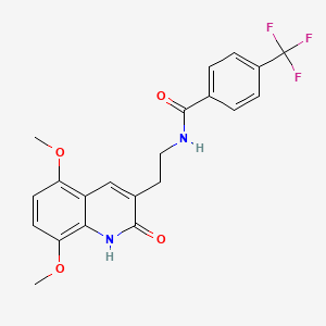 N-[2-(5,8-dimethoxy-2-oxo-1H-quinolin-3-yl)ethyl]-4-(trifluoromethyl)benzamide