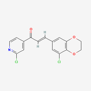 (E)-3-(5-Chloro-2,3-dihydro-1,4-benzodioxin-7-yl)-1-(2-chloropyridin-4-yl)prop-2-en-1-one