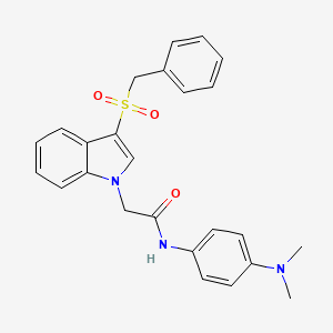 molecular formula C25H25N3O3S B2548281 2-(3-(benzylsulfonyl)-1H-indol-1-yl)-N-(4-(dimethylamino)phenyl)acetamide CAS No. 878062-91-0