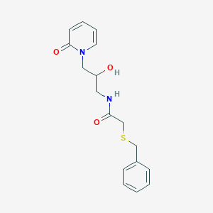 molecular formula C17H20N2O3S B2548294 2-(benzylthio)-N-(2-hydroxy-3-(2-oxopyridin-1(2H)-yl)propyl)acetamide CAS No. 1797160-50-9
