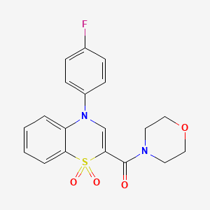 molecular formula C19H17FN2O4S B2548295 N-(5-chloro-2-methoxyphenyl)-2-({6-[(3-fluorophenyl)sulfonyl]pyridazin-3-yl}thio)acetamide CAS No. 1251616-76-8