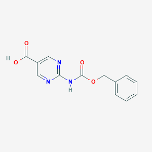 molecular formula C13H11N3O4 B2548303 2-(Phenylmethoxycarbonylamino)pyrimidine-5-carboxylic acid CAS No. 2248331-36-2