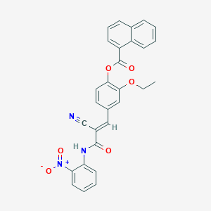 molecular formula C29H21N3O6 B2548306 [4-[(E)-2-氰基-3-(2-硝基苯胺基)-3-氧代丙-1-烯基]-2-乙氧基苯基]萘-1-羧酸酯 CAS No. 522655-61-4