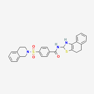 molecular formula C27H25N3O3S2 B2548308 4-((3,4-二氢异喹啉-2(1H)-基)磺酰基)-N-(1,2,4,5-四氢萘并[1,2-d]噻唑-2-基)苯甲酰胺 CAS No. 391876-47-4