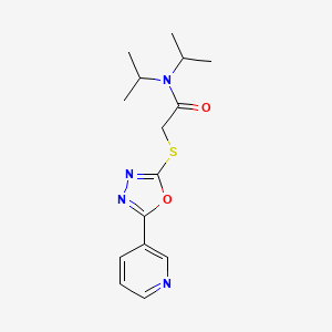 molecular formula C15H20N4O2S B2548310 N,N-二异丙基-2-((5-(吡啶-3-基)-1,3,4-噁二唑-2-基)硫)乙酰胺 CAS No. 570393-11-2