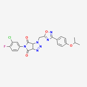 5-(3-chloro-4-fluorophenyl)-1-((3-(4-isopropoxyphenyl)-1,2,4-oxadiazol-5-yl)methyl)-1,6a-dihydropyrrolo[3,4-d][1,2,3]triazole-4,6(3aH,5H)-dione