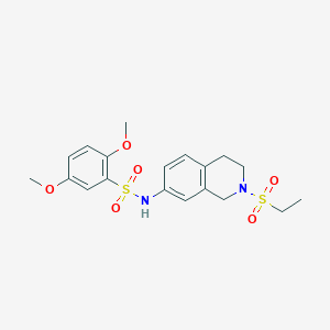 molecular formula C19H24N2O6S2 B2548316 N-(2-(ethylsulfonyl)-1,2,3,4-tetrahydroisoquinolin-7-yl)-2,5-dimethoxybenzenesulfonamide CAS No. 955251-50-0