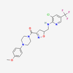 [5-({[3-Chloro-5-(trifluoromethyl)-2-pyridinyl]amino}methyl)-4,5-dihydro-3-isoxazolyl][4-(4-methoxyphenyl)piperazino]methanone