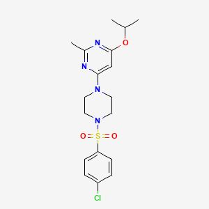 4-(4-((4-Chlorophenyl)sulfonyl)piperazin-1-yl)-6-isopropoxy-2-methylpyrimidine