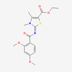 molecular formula C17H20N2O5S B2548327 ethyl (2Z)-2-[(2,4-dimethoxybenzoyl)imino]-3,4-dimethyl-2,3-dihydro-1,3-thiazole-5-carboxylate CAS No. 393838-85-2