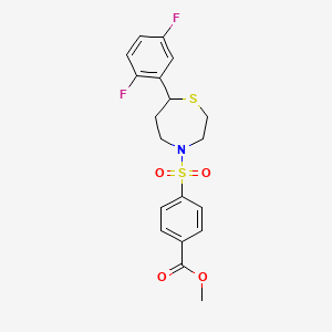 molecular formula C19H19F2NO4S2 B2548332 Methyl 4-((7-(2,5-difluorophenyl)-1,4-thiazepan-4-yl)sulfonyl)benzoate CAS No. 1706060-85-6
