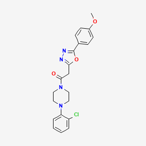 molecular formula C21H21ClN4O3 B2548333 1-(4-(2-Chlorophenyl)piperazin-1-yl)-2-(5-(4-methoxyphenyl)-1,3,4-oxadiazol-2-yl)ethanone CAS No. 1251688-32-0