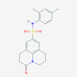 molecular formula C20H22N2O3S B2548335 N-(2,4-dimethylphenyl)-3-oxo-1,2,3,5,6,7-hexahydropyrido[3,2,1-ij]quinoline-9-sulfonamide CAS No. 896358-81-9
