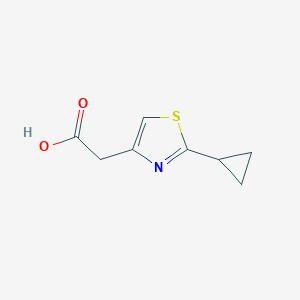 molecular formula C8H9NO2S B2548336 Ácido 2-(2-ciclopropil-1,3-tiazol-4-il)acético CAS No. 1016703-94-8