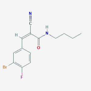 molecular formula C14H14BrFN2O B2548338 (Z)-3-(3-Bromo-4-fluorophenyl)-N-butyl-2-cyanoprop-2-enamide CAS No. 940743-10-2