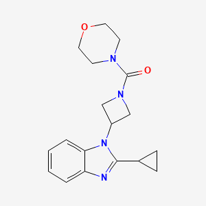 molecular formula C18H22N4O2 B2548341 [3-(2-Cyclopropylbenzimidazol-1-yl)azetidin-1-yl]-morpholin-4-ylmethanone CAS No. 2380063-55-6