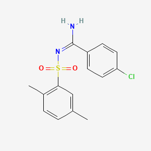 molecular formula C15H15ClN2O2S B2548344 4-chloro-N'-(2,5-dimethylphenyl)sulfonylbenzenecarboximidamide CAS No. 14067-86-8