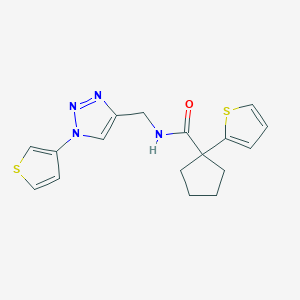 1-(thiophen-2-yl)-N-((1-(thiophen-3-yl)-1H-1,2,3-triazol-4-yl)methyl)cyclopentanecarboxamide