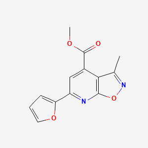 molecular formula C13H10N2O4 B2548352 Methyl 6-(furan-2-yl)-3-methylisoxazolo[5,4-b]pyridine-4-carboxylate CAS No. 938006-78-1