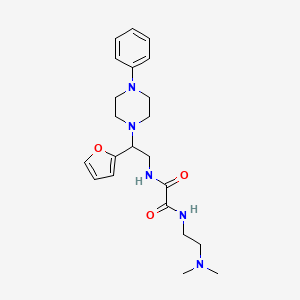 molecular formula C22H31N5O3 B2548356 N1-(2-(dimethylamino)ethyl)-N2-(2-(furan-2-yl)-2-(4-phenylpiperazin-1-yl)ethyl)oxalamide CAS No. 877631-36-2