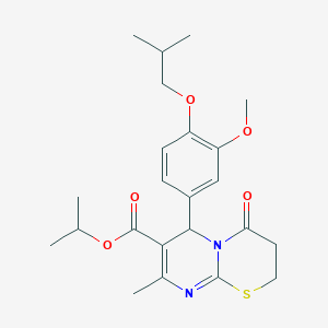 molecular formula C23H30N2O5S B254836 isopropyl 6-(4-isobutoxy-3-methoxyphenyl)-8-methyl-4-oxo-3,4-dihydro-2H,6H-pyrimido[2,1-b][1,3]thiazine-7-carboxylate 