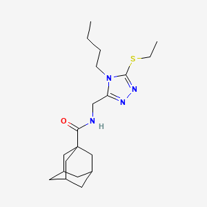 molecular formula C20H32N4OS B2548361 N-[(4-丁基-5-乙基硫代-1,2,4-三唑-3-基)甲基]金刚烷-1-甲酰胺 CAS No. 476438-88-7