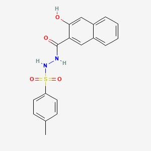 molecular formula C18H16N2O4S B2548363 3-hydroxy-N'-(4-methylbenzenesulfonyl)naphthalene-2-carbohydrazide CAS No. 303126-34-3