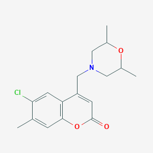 6-chloro-4-((2,6-dimethylmorpholino)methyl)-7-methyl-2H-chromen-2-one