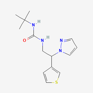 molecular formula C14H20N4OS B2548369 1-(2-(1H-吡唑-1-基)-2-(噻吩-3-基)乙基)-3-(叔丁基)脲 CAS No. 2034494-79-4