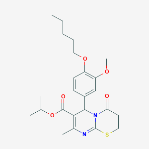 molecular formula C24H32N2O5S B254837 isopropyl 6-[3-methoxy-4-(pentyloxy)phenyl]-8-methyl-4-oxo-3,4-dihydro-2H,6H-pyrimido[2,1-b][1,3]thiazine-7-carboxylate 
