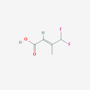 molecular formula C5H6F2O2 B2548373 (E)-4,4-二氟-3-甲基丁-2-烯酸 CAS No. 2169795-24-6