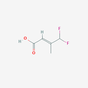 molecular formula C5H6F2O2 B2548373 (E)-4,4-Difluor-3-methylbut-2-ensäure CAS No. 2169795-24-6