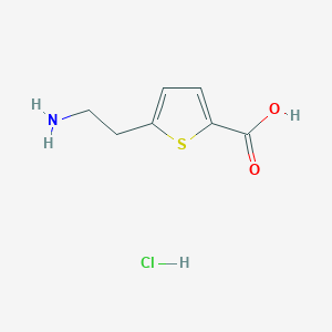 molecular formula C7H10ClNO2S B2548376 5-(2-氨基乙基)噻吩-2-羧酸；盐酸盐 CAS No. 2470441-20-2