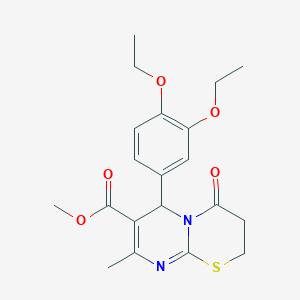 molecular formula C20H24N2O5S B254838 methyl 6-(3,4-diethoxyphenyl)-8-methyl-4-oxo-3,4-dihydro-2H,6H-pyrimido[2,1-b][1,3]thiazine-7-carboxylate 