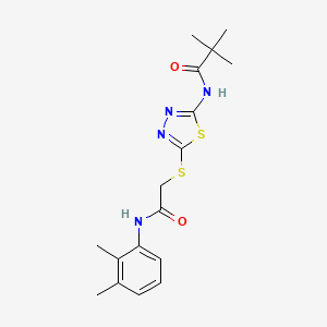 molecular formula C17H22N4O2S2 B2548388 N-(5-((2-((2,3-二甲苯甲基)氨基)-2-氧代乙基)硫代)-1,3,4-噻二唑-2-基)叔丁酰胺 CAS No. 392294-13-2