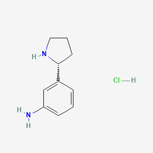 molecular formula C10H15ClN2 B2548392 (R)-3-(Pyrrolidin-2-yl)aniline hydrochloride CAS No. 2061996-91-4