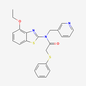 molecular formula C23H21N3O2S2 B2548397 N-(4-乙氧基苯并[d]噻唑-2-基)-2-(苯硫基)-N-(吡啶-3-基甲基)乙酰胺 CAS No. 941902-82-5